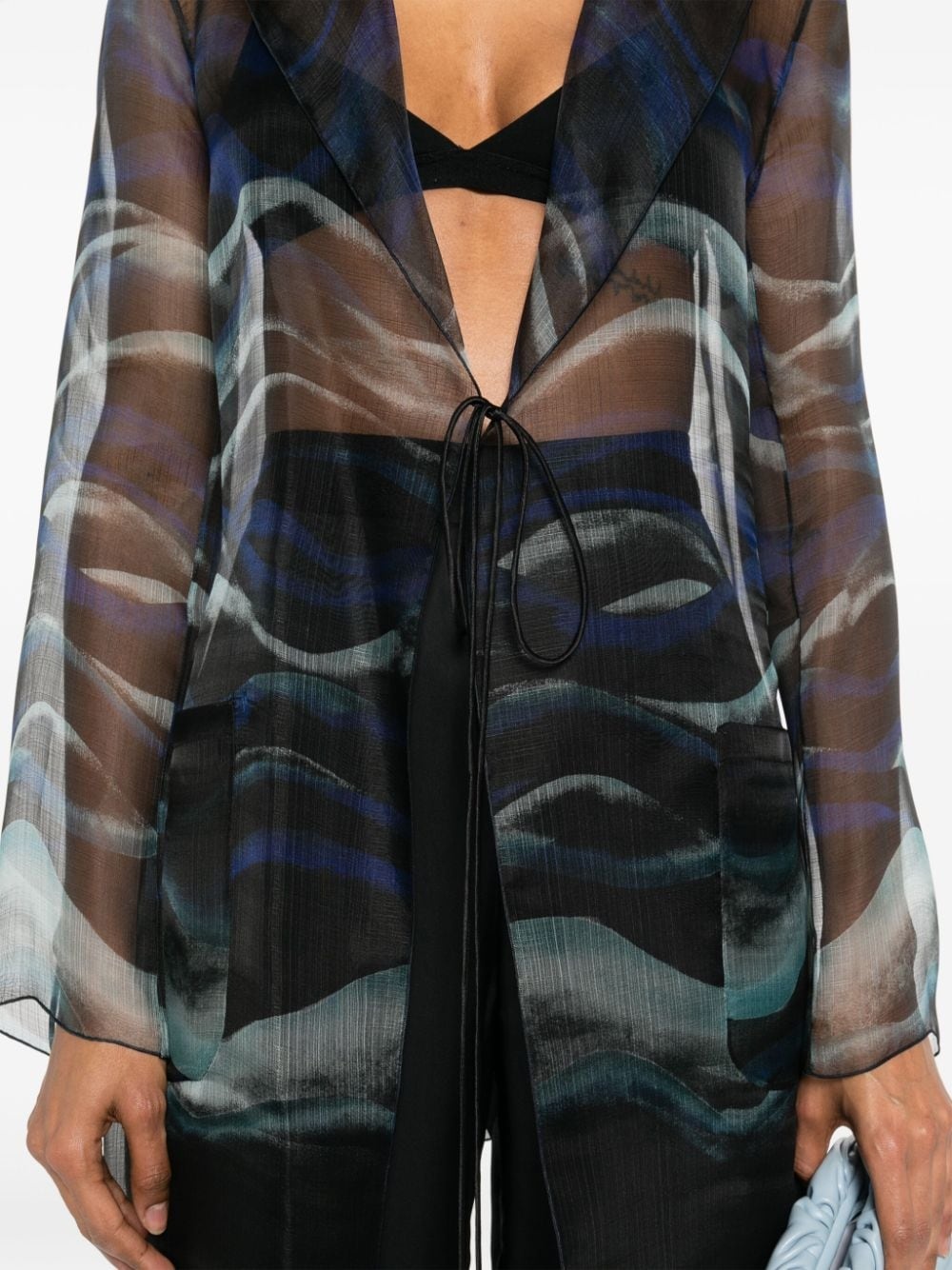 abstract-print silk blouse - 5