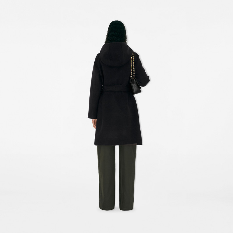 Reversible Wool Hooded Wrap Coat 5