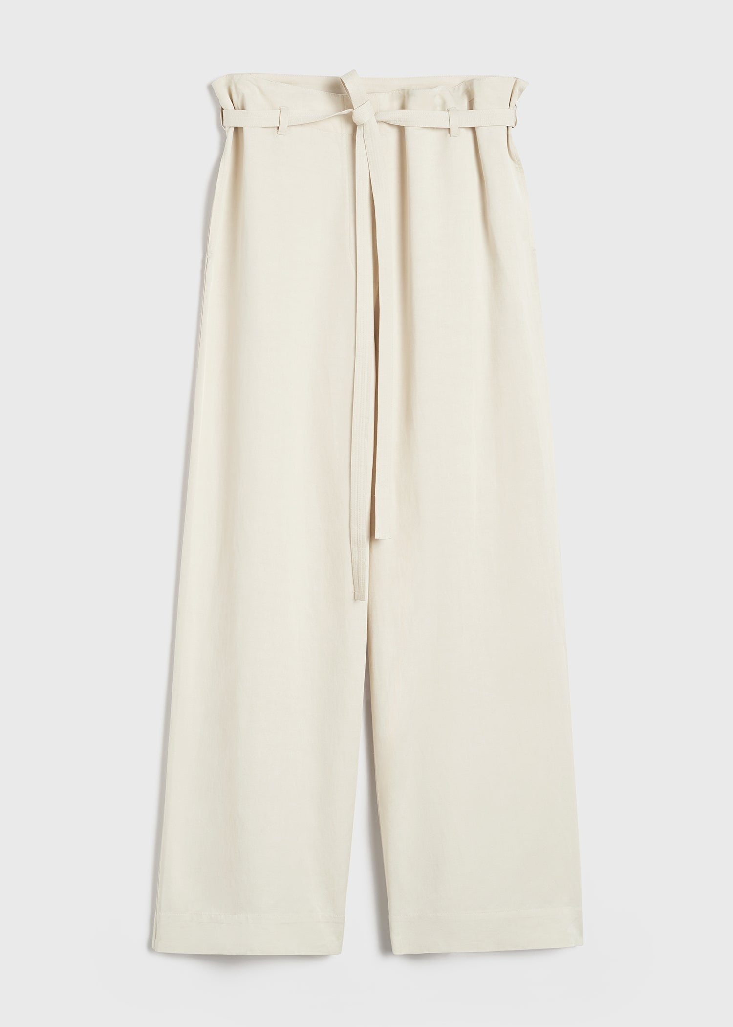 Fluid tie-waist trousers pearl - 1