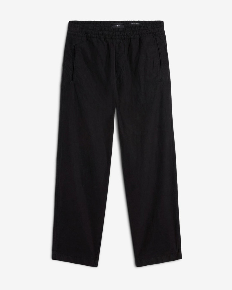 Linen Blend Jogger Pant in Black 1