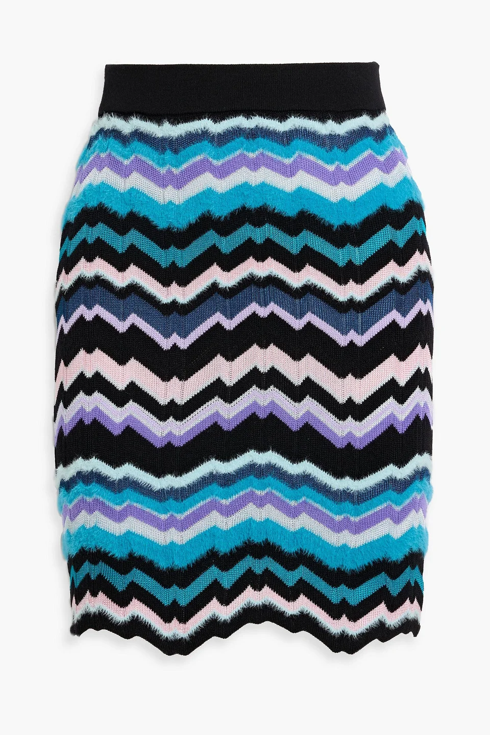 Brushed crochet-knit mini skirt - 1