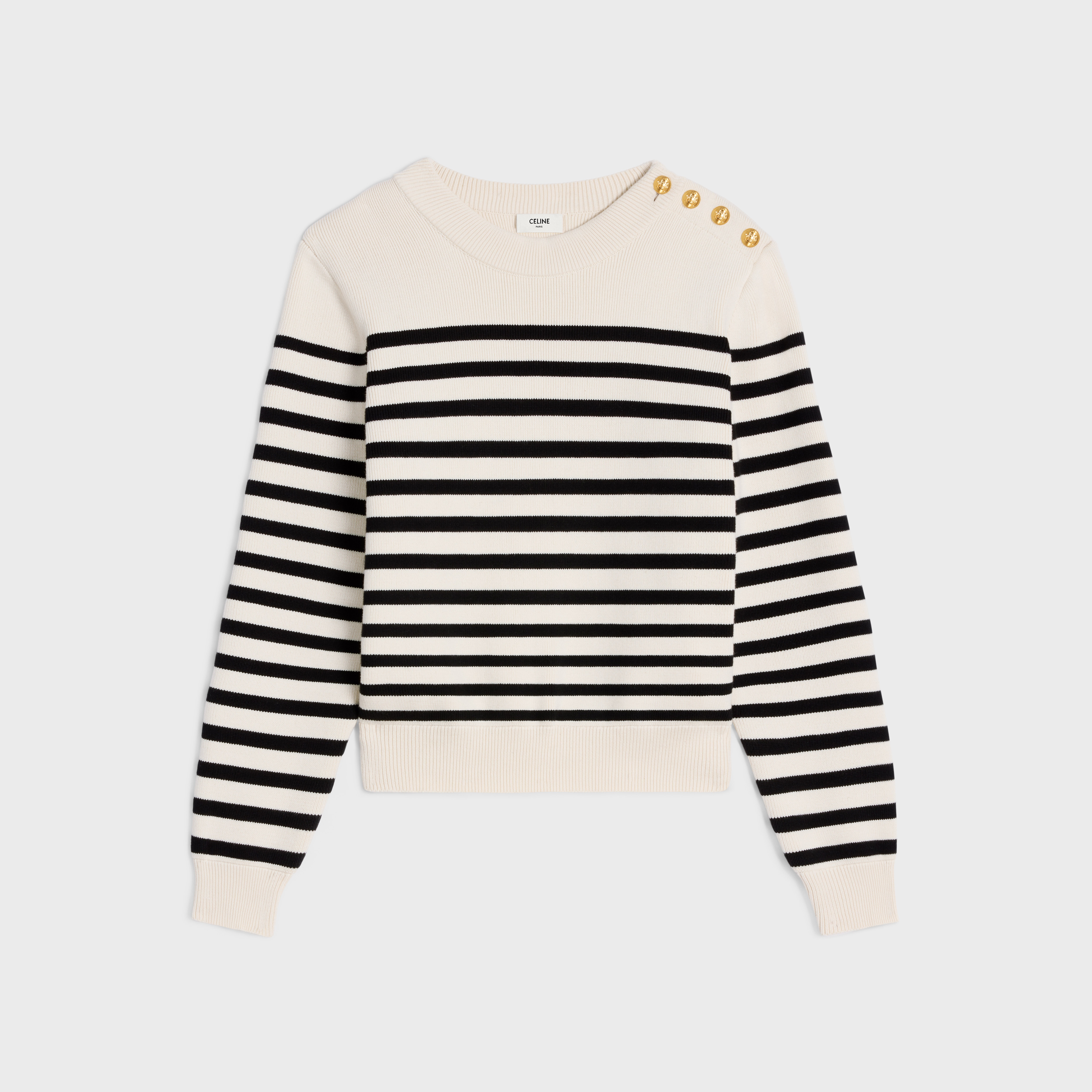 crew neck marinière sweater in cotton - 1