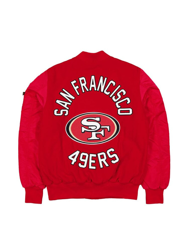 ALPHA INDUSTRIES SAN FRANSISCO 49ERS X ALPHA X NEW ERA MA-1 BOMBER JACKET outlook