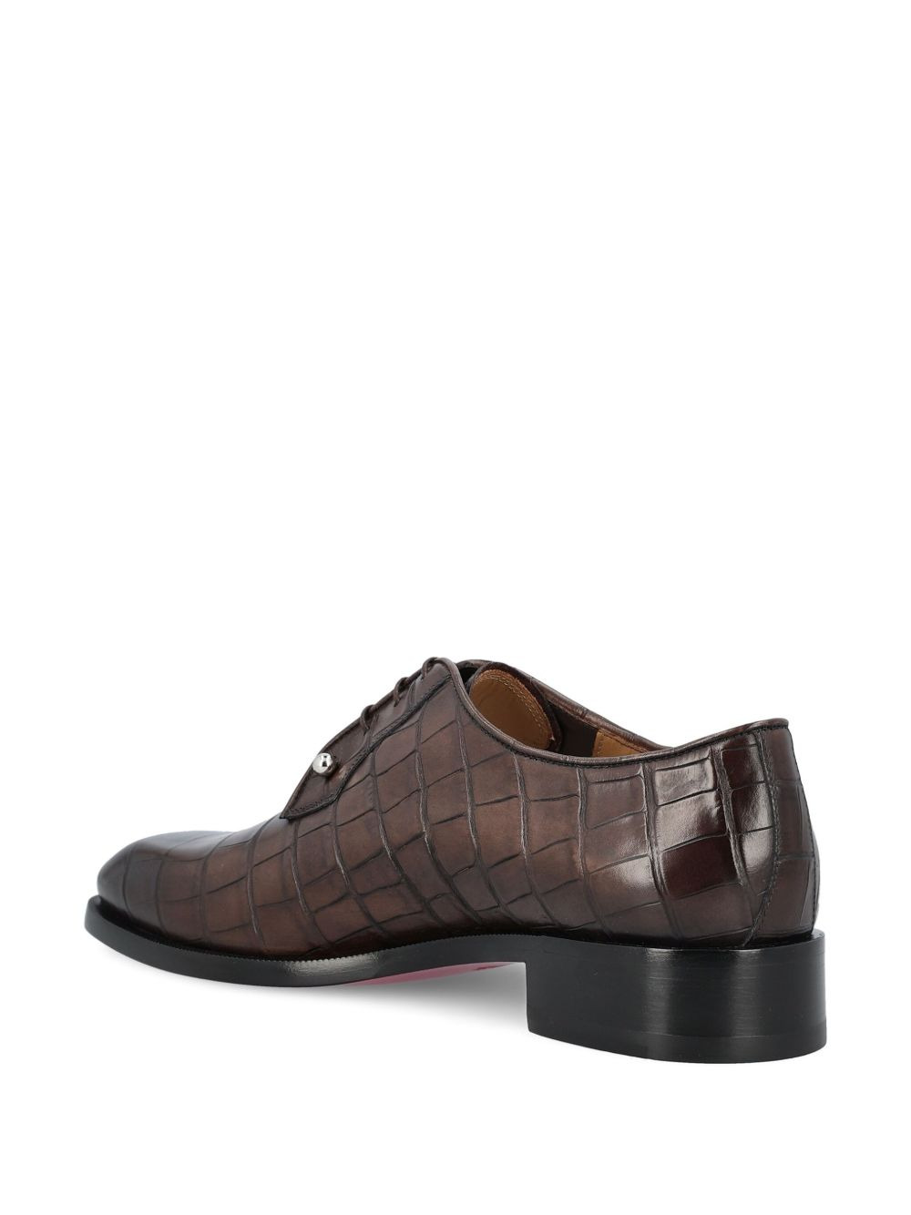 crocodile-embossed derby shoes - 4