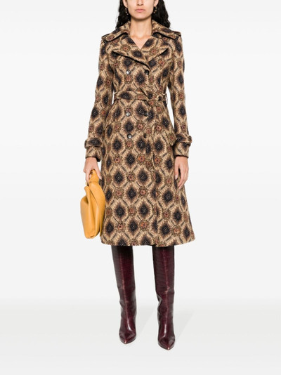 Etro jacquard-pattern double-breasted coat outlook