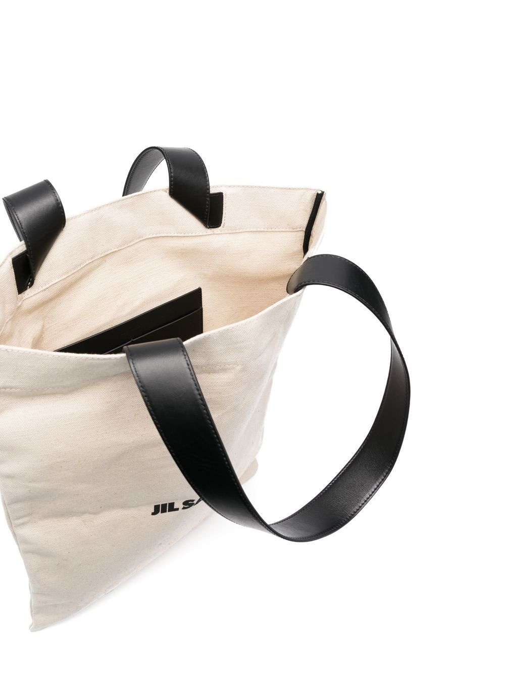 logo-print linen tote bag - 5