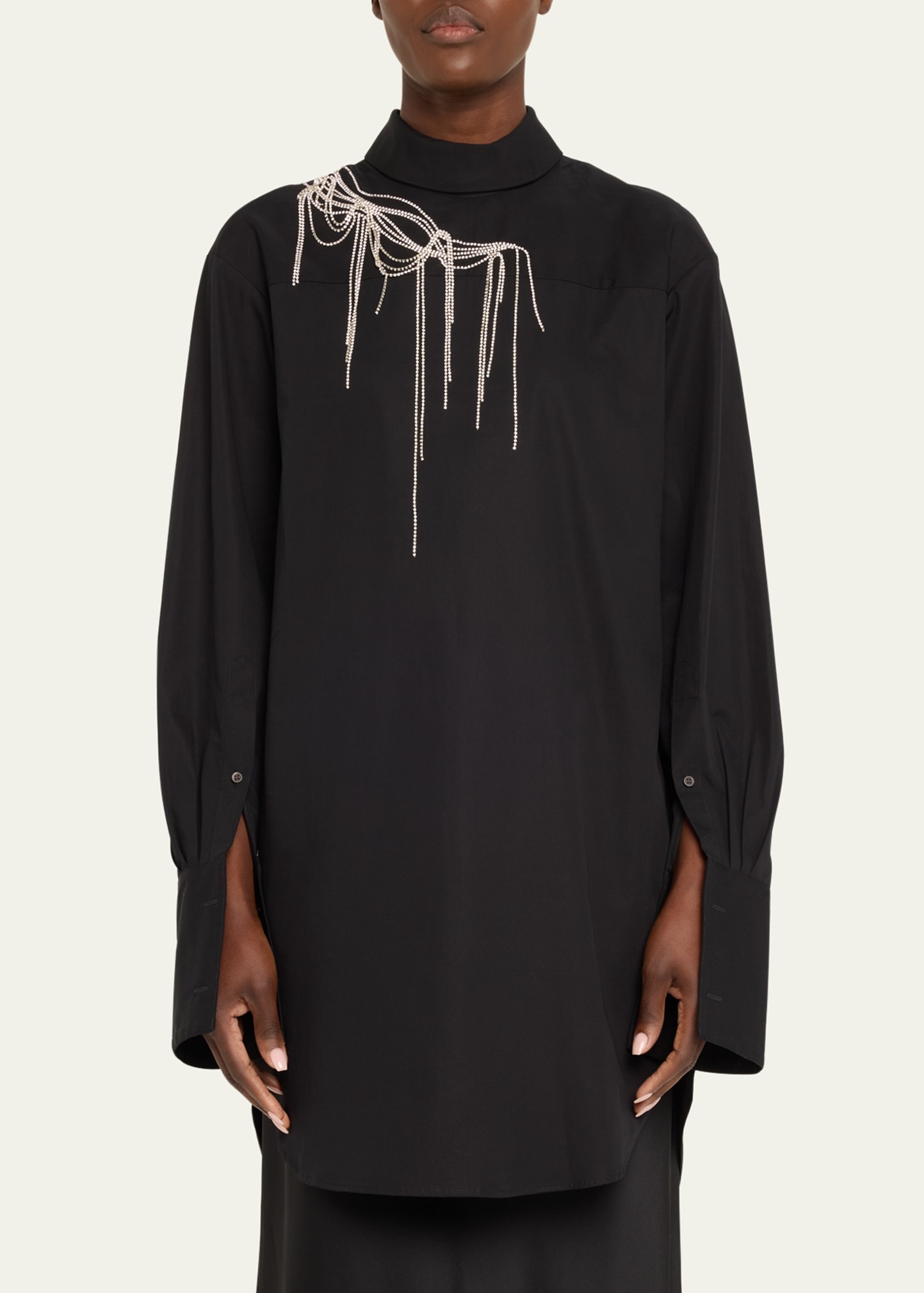 Corso Embellished Oversize Cotton Shirt - 4