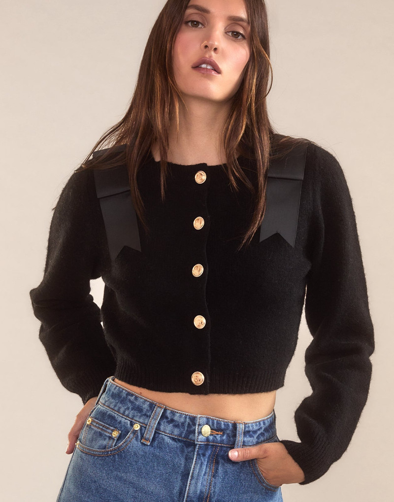 CYNTHIA ROWLEY Ivy Cropped Wool Cardigan outlook
