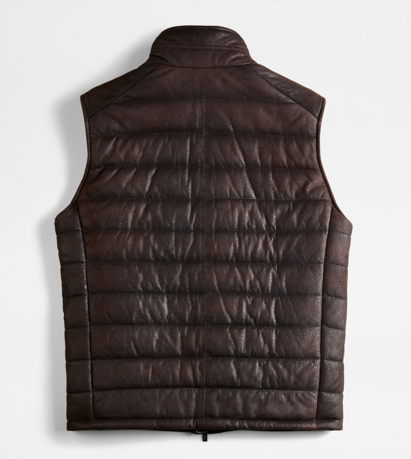 Tod's GILET IN SUEDE - BROWN outlook