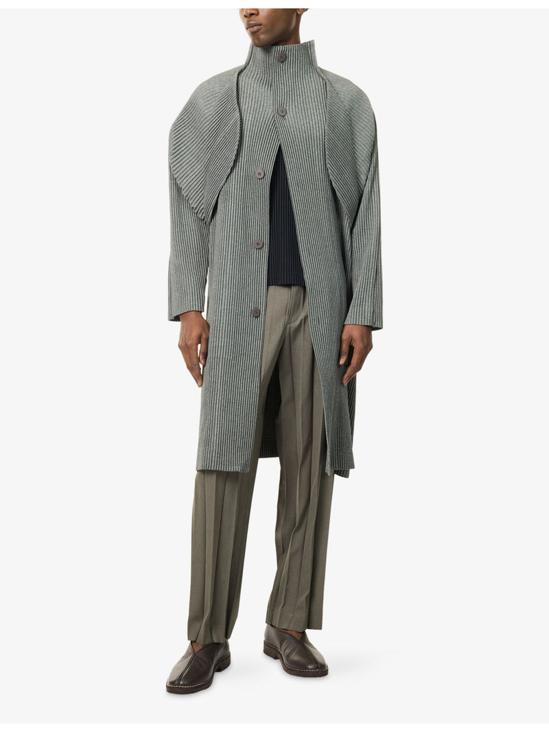 ISSEY MIYAKE Wool-Like Pleated Knitted Overcoat outlook