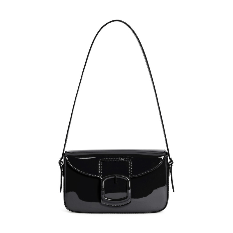Black patent leather crossbody bag 1