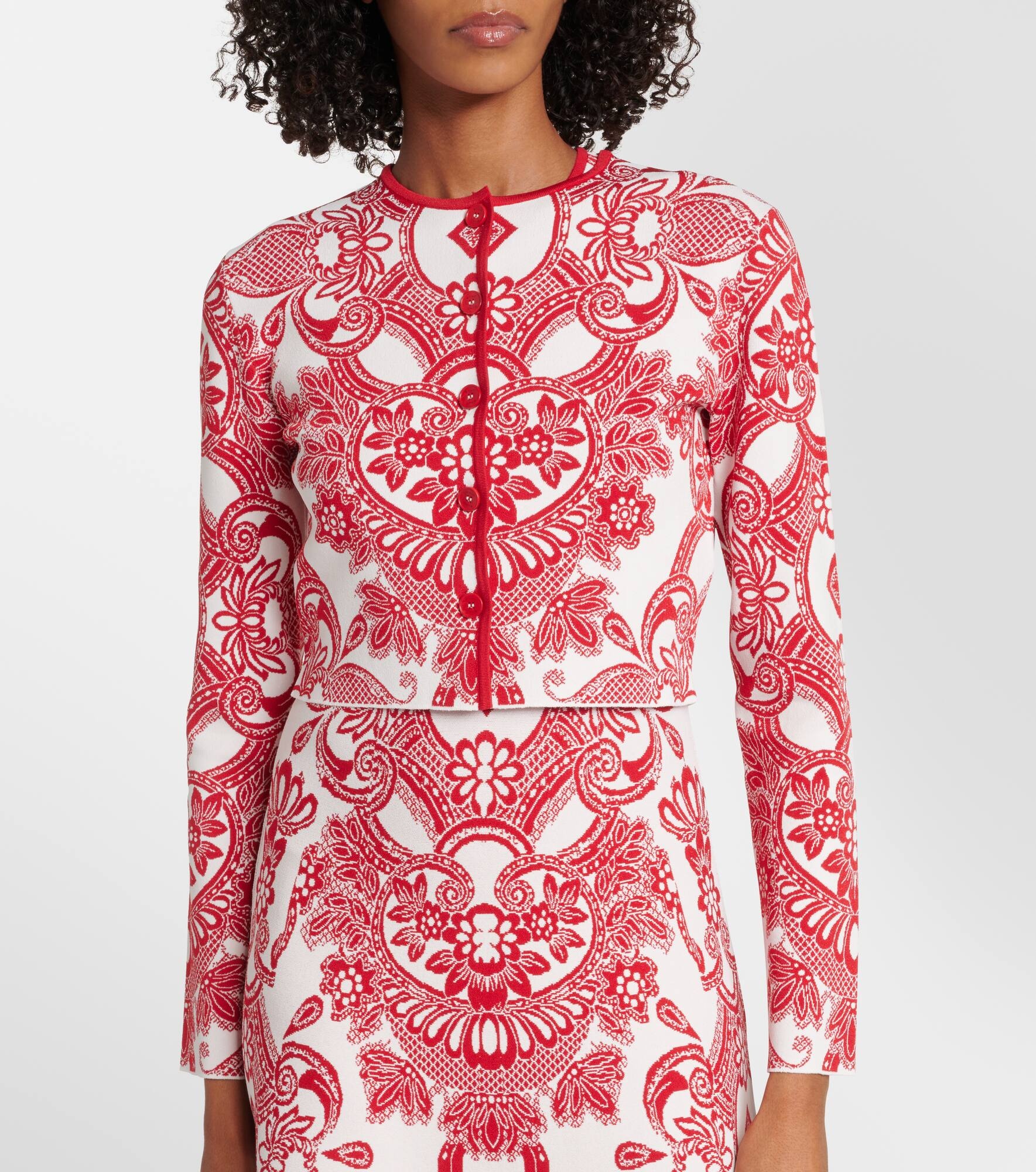 Paisley cropped cardigan - 5