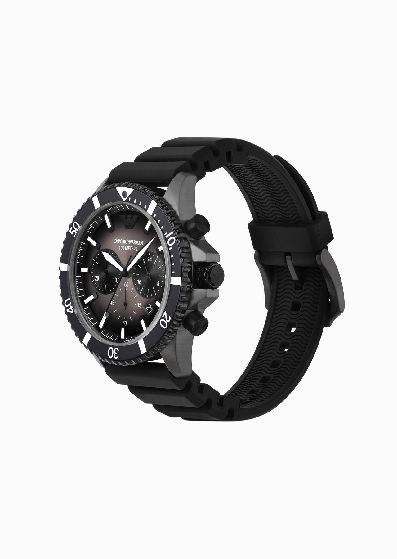 Chronograph Black Silicone Watch - 2