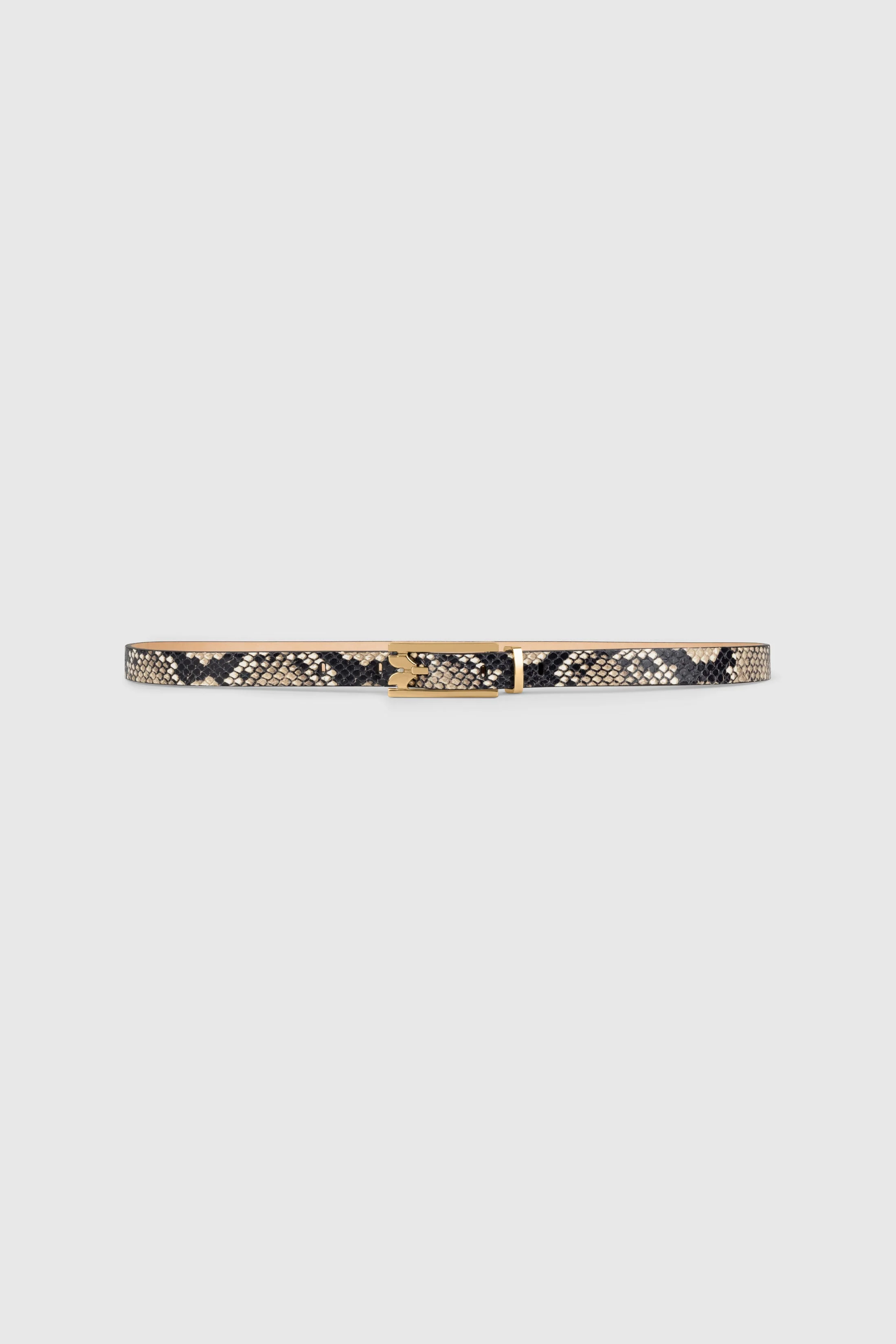 Dorian Pin-Buckle Belt Micro 15mm Snake Print Leather - 1