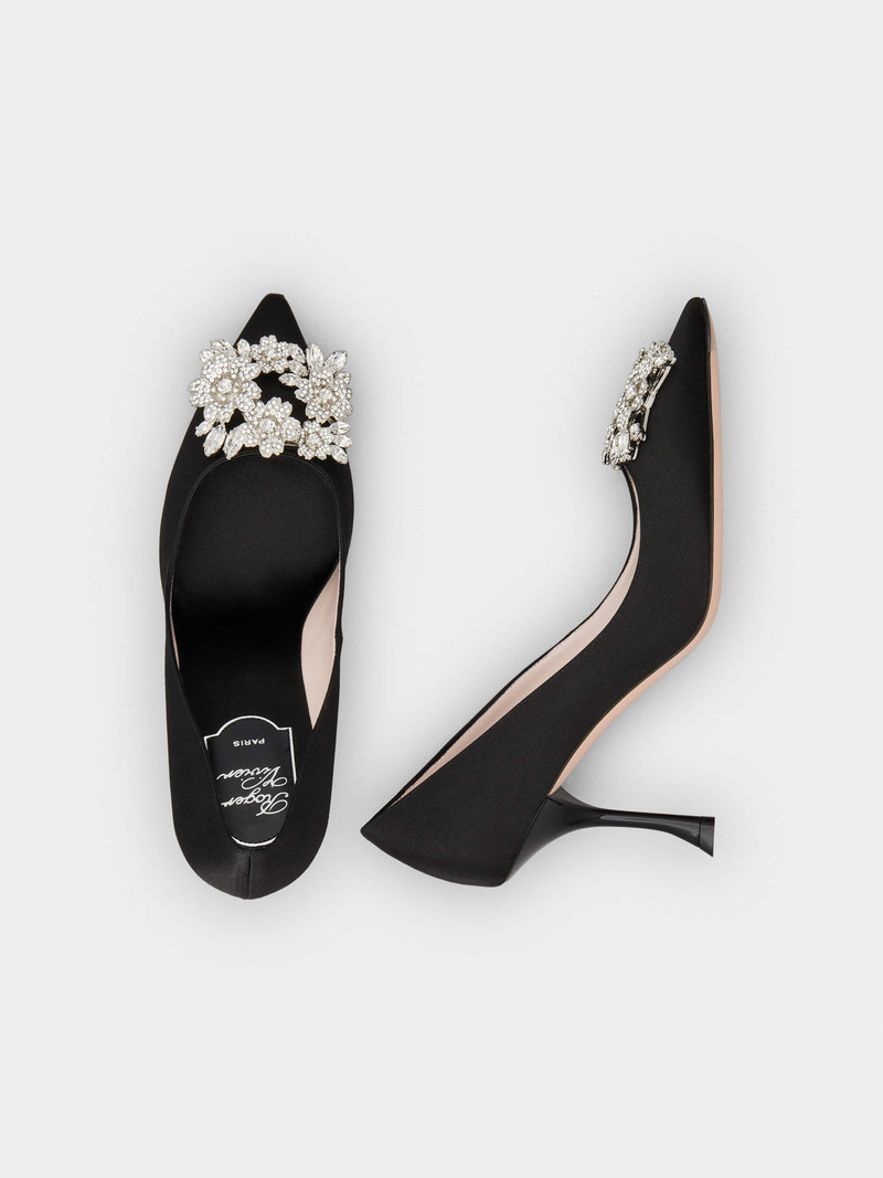 RV Bouquet Strass Buckle Pumps in Satin 4