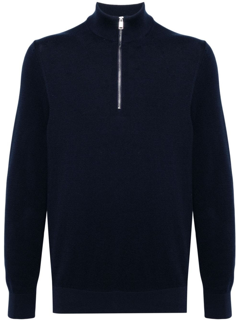 zip-up cotton jumper 1