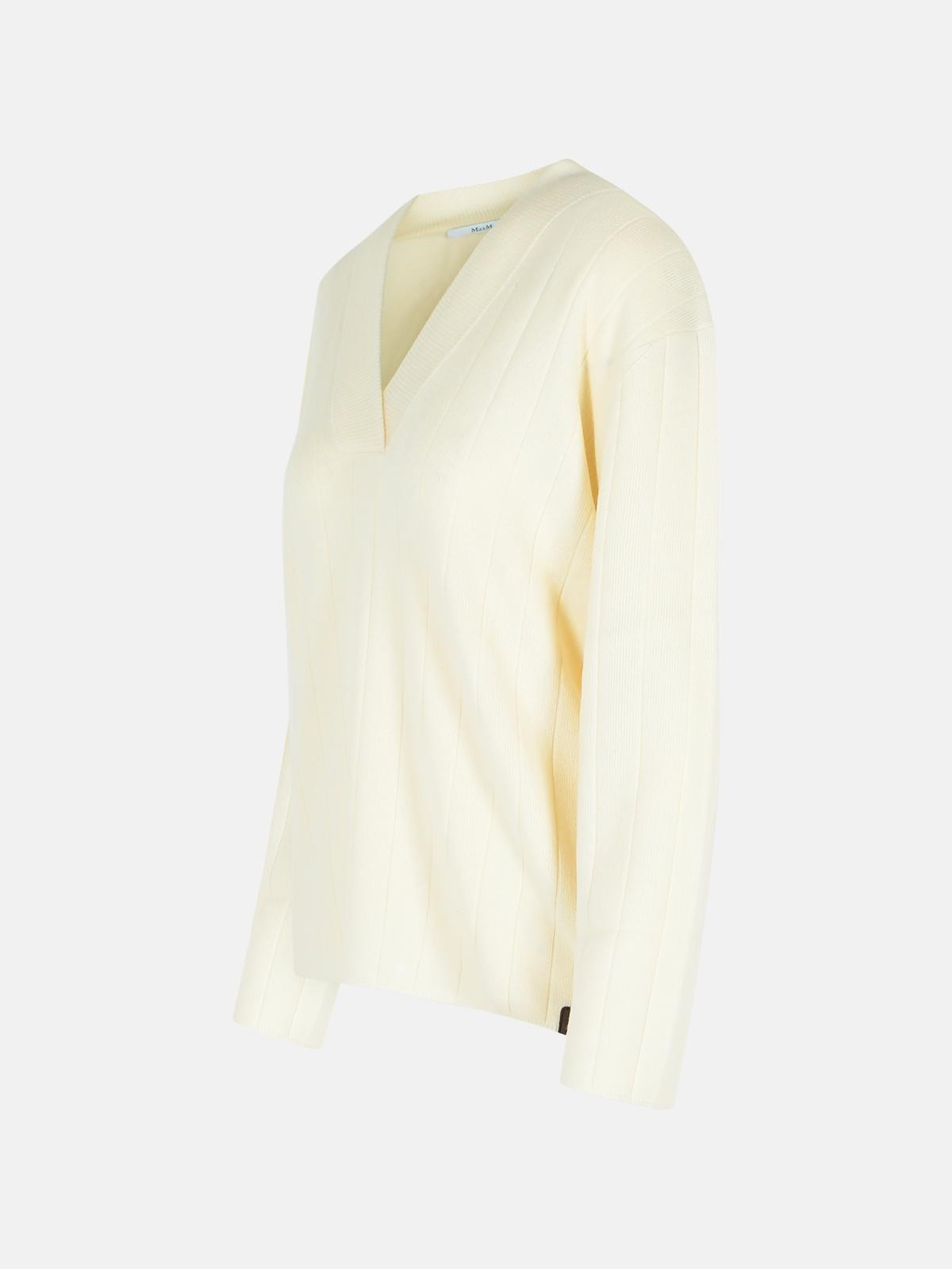 'ARTEN' WHITE CASHMERE YARN SWEATER - 2