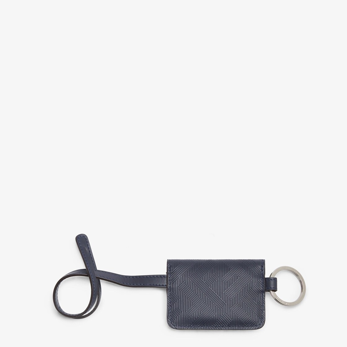 Baguette coin purse with square flap and FF magnetic clasp. Keyring and adjustable strap for hooking - 2