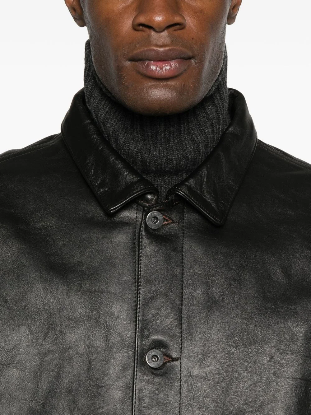 TAIGA TAKAHASHI leather shirt jacket | REVERSIBLE