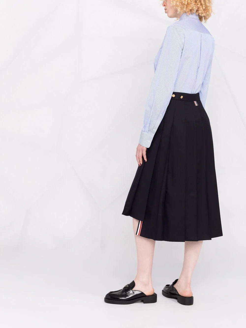Dropped Back Pleated Skirt - 4