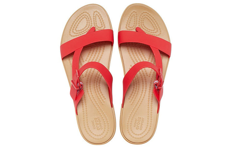 (WMNS) Crocs Casual Flame Red Slippers 206108-8C1 - 6