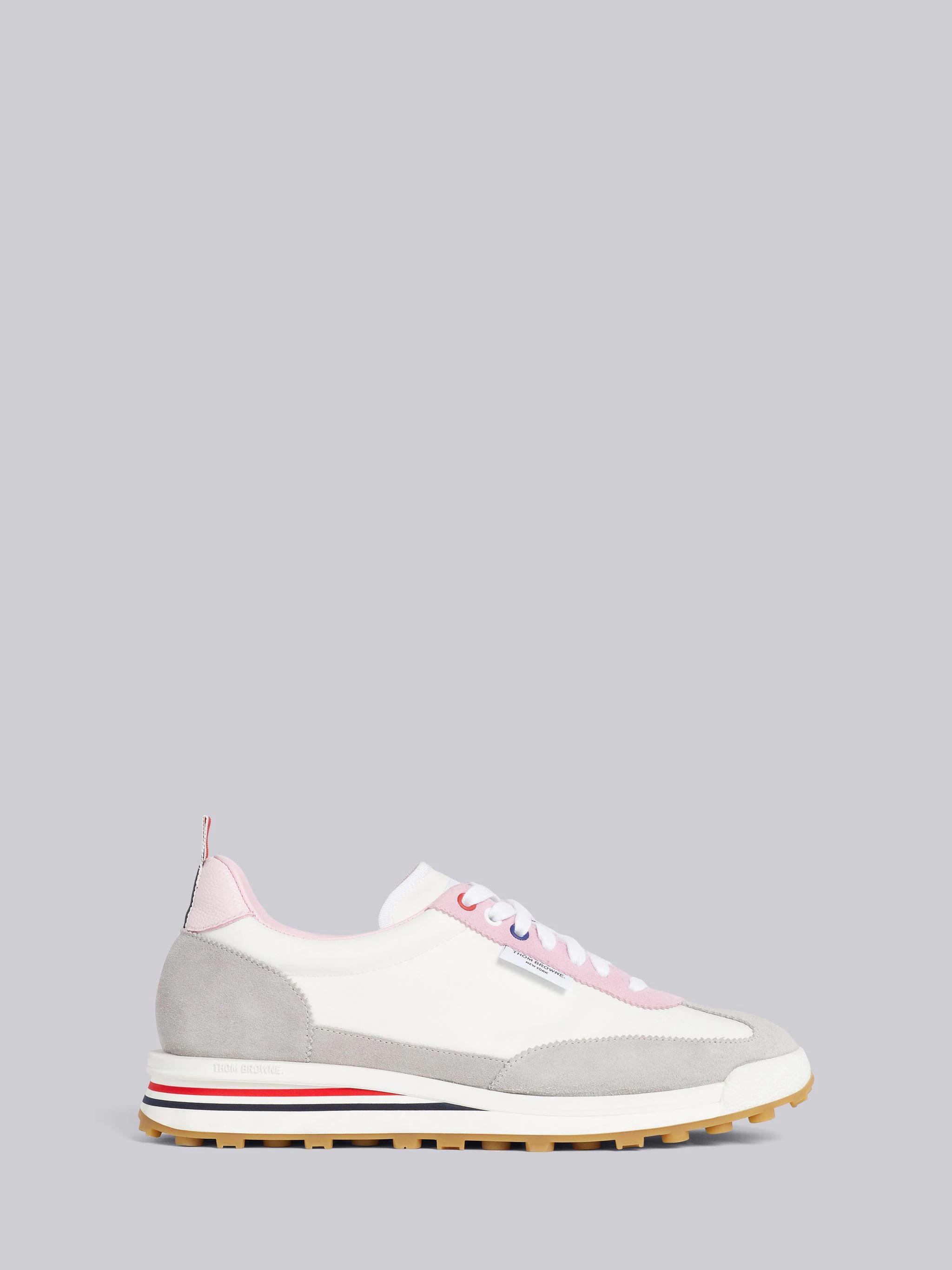 Light Pink Nylon Stripe Lace Loop Tech Runner - 1