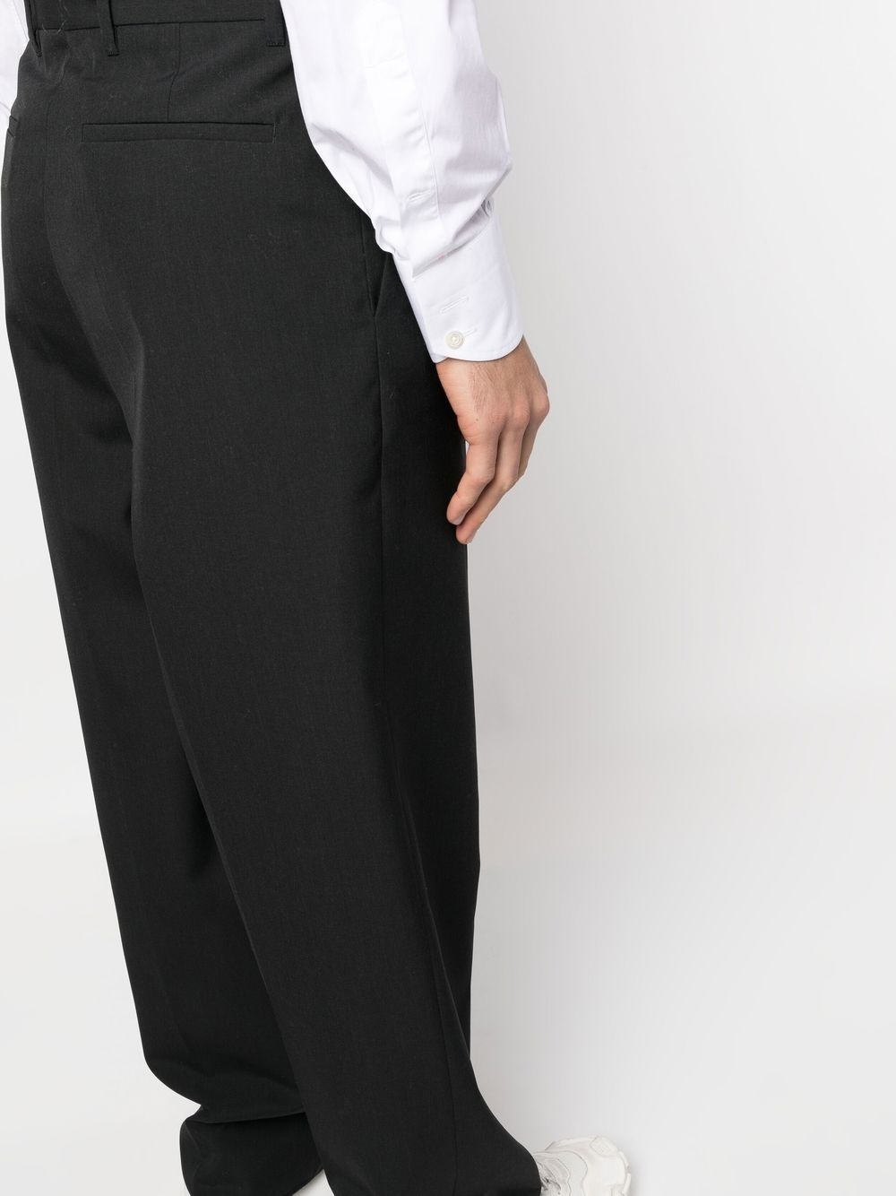 pressed crease wide-leg trousers - 5