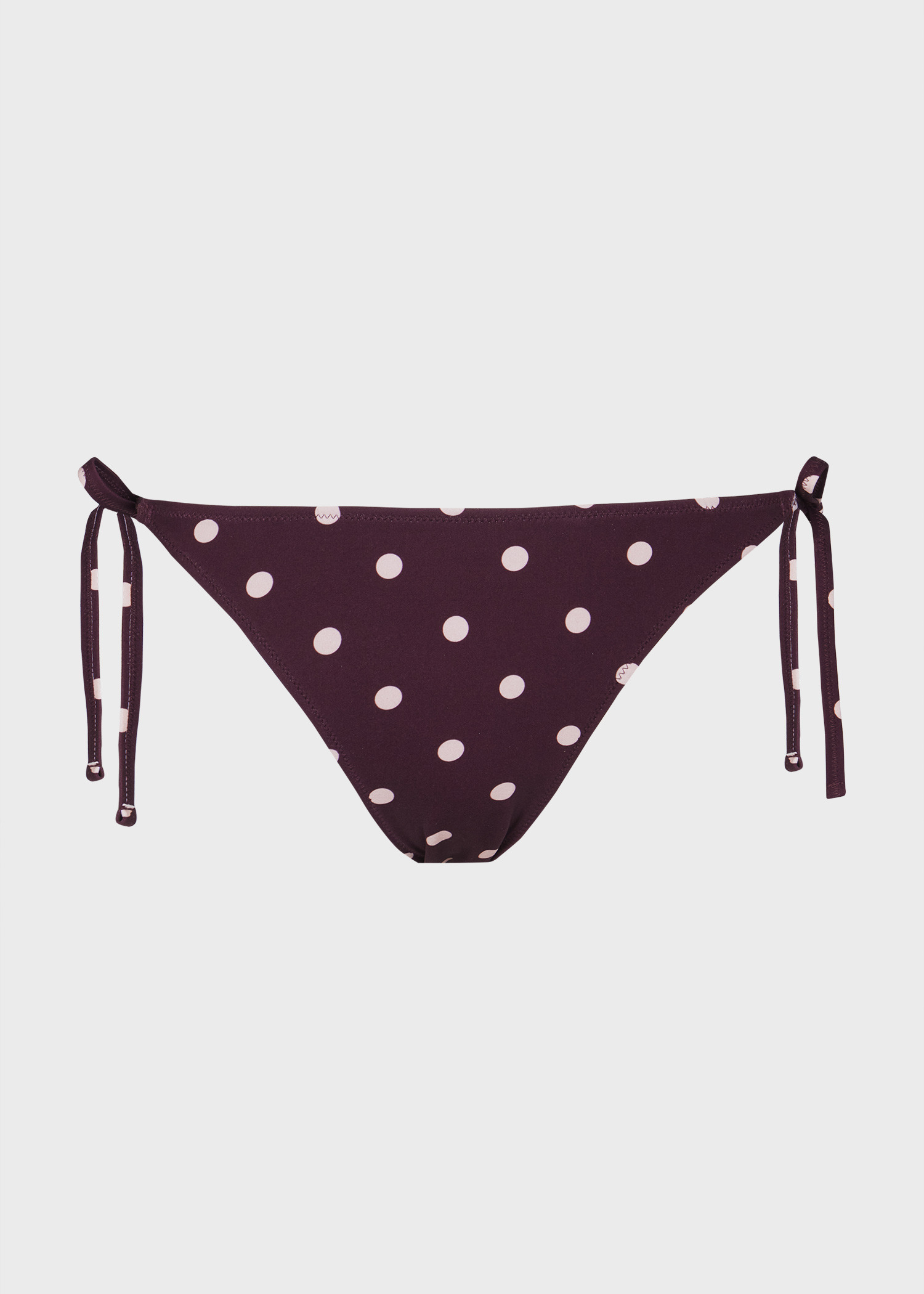 Women's Burgundy Polka Dot Bikini Bottoms - 1