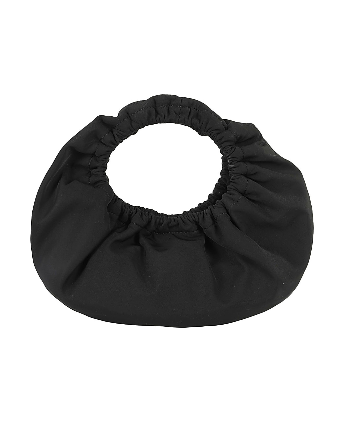 Black Fabric Crescent Small Handbag - 3