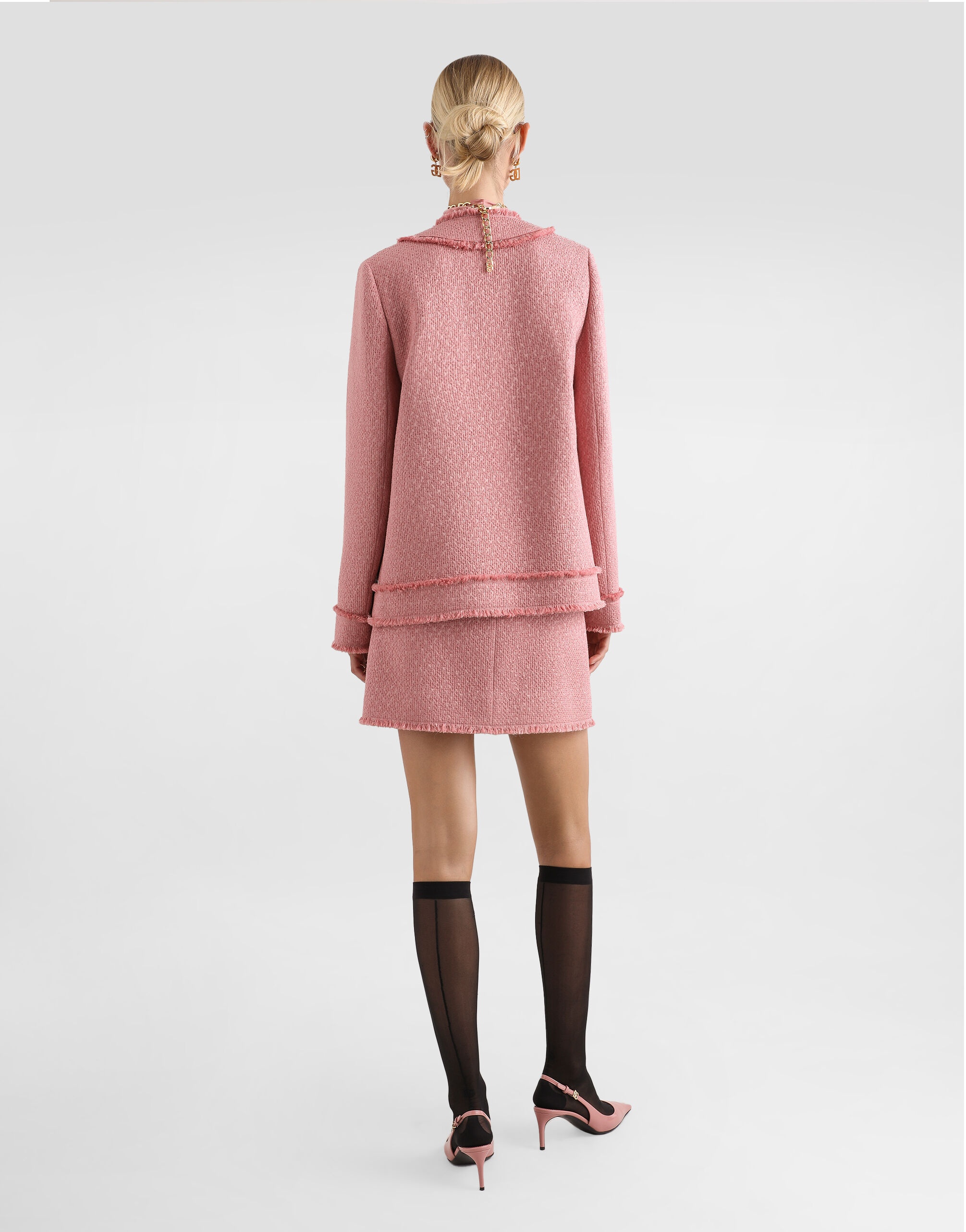 Single-breasted raschel tweed jacket - 3