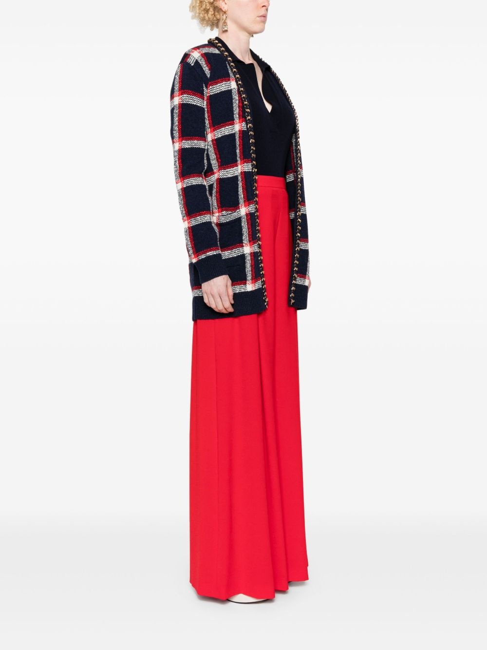 checked cardigan - 3