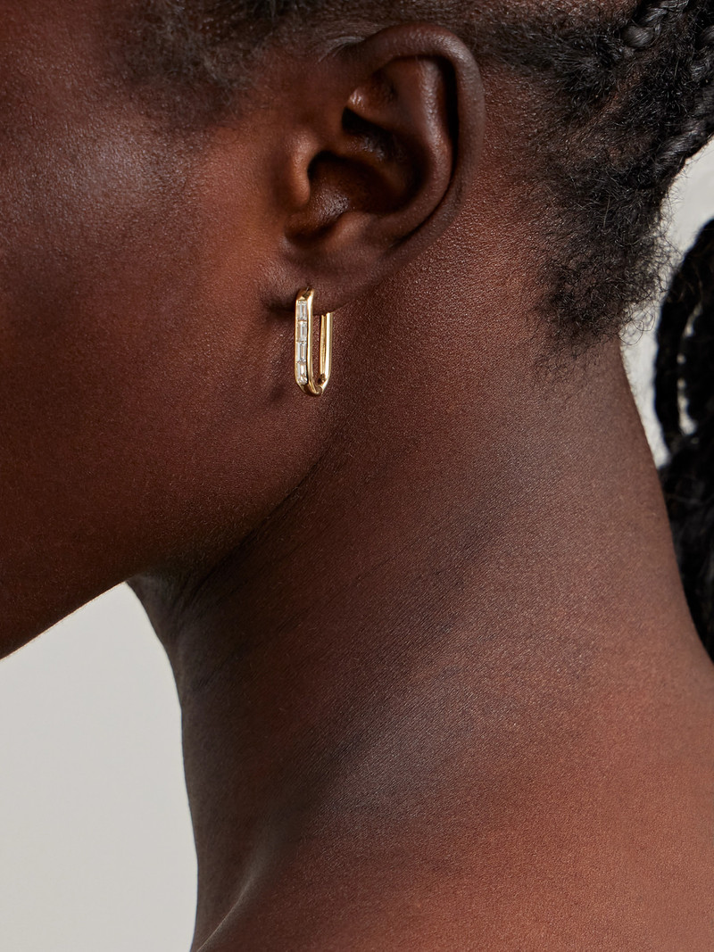 FOUNDRAE Fob 18-karat Gold Diamond Single Hoop Earring outlook