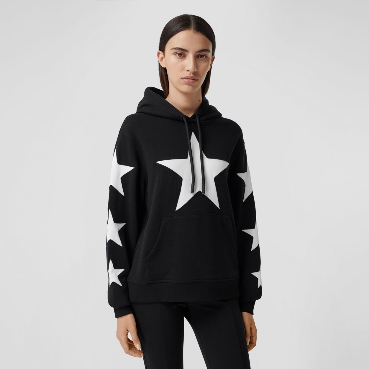 Star Motif Cotton Oversized Hoodie - 5