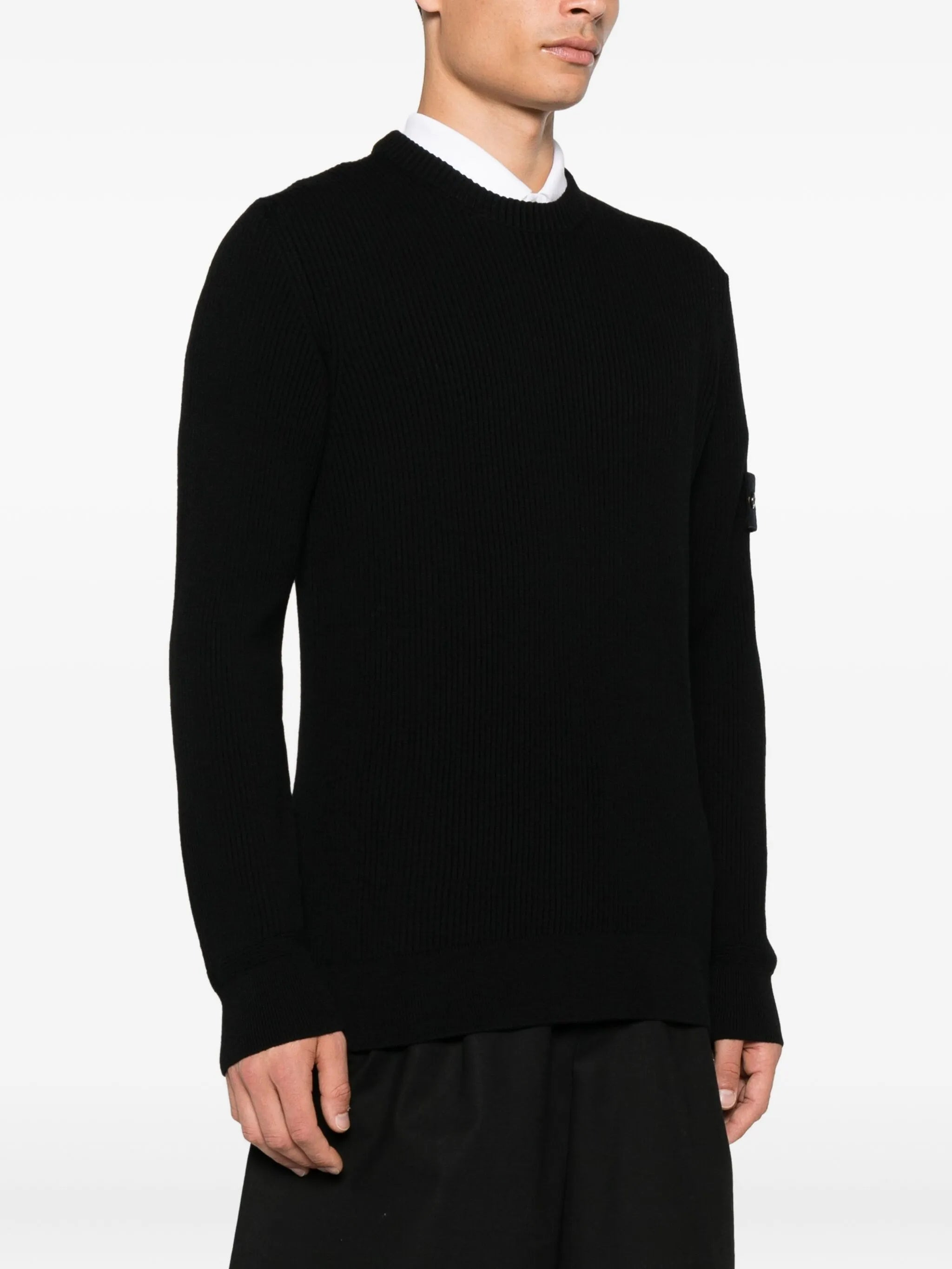 Stone Island Ribbed-knit Logo-patch Sweater - 3