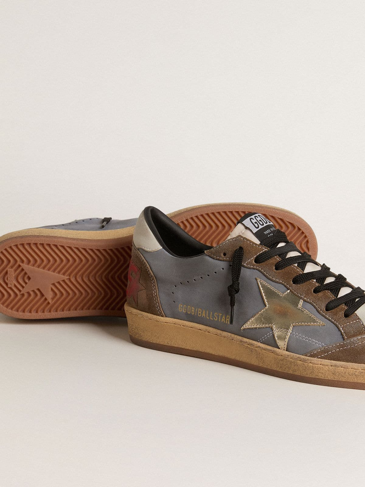 Men's Ball Star in nubuck and suede with gold metallic star - 4