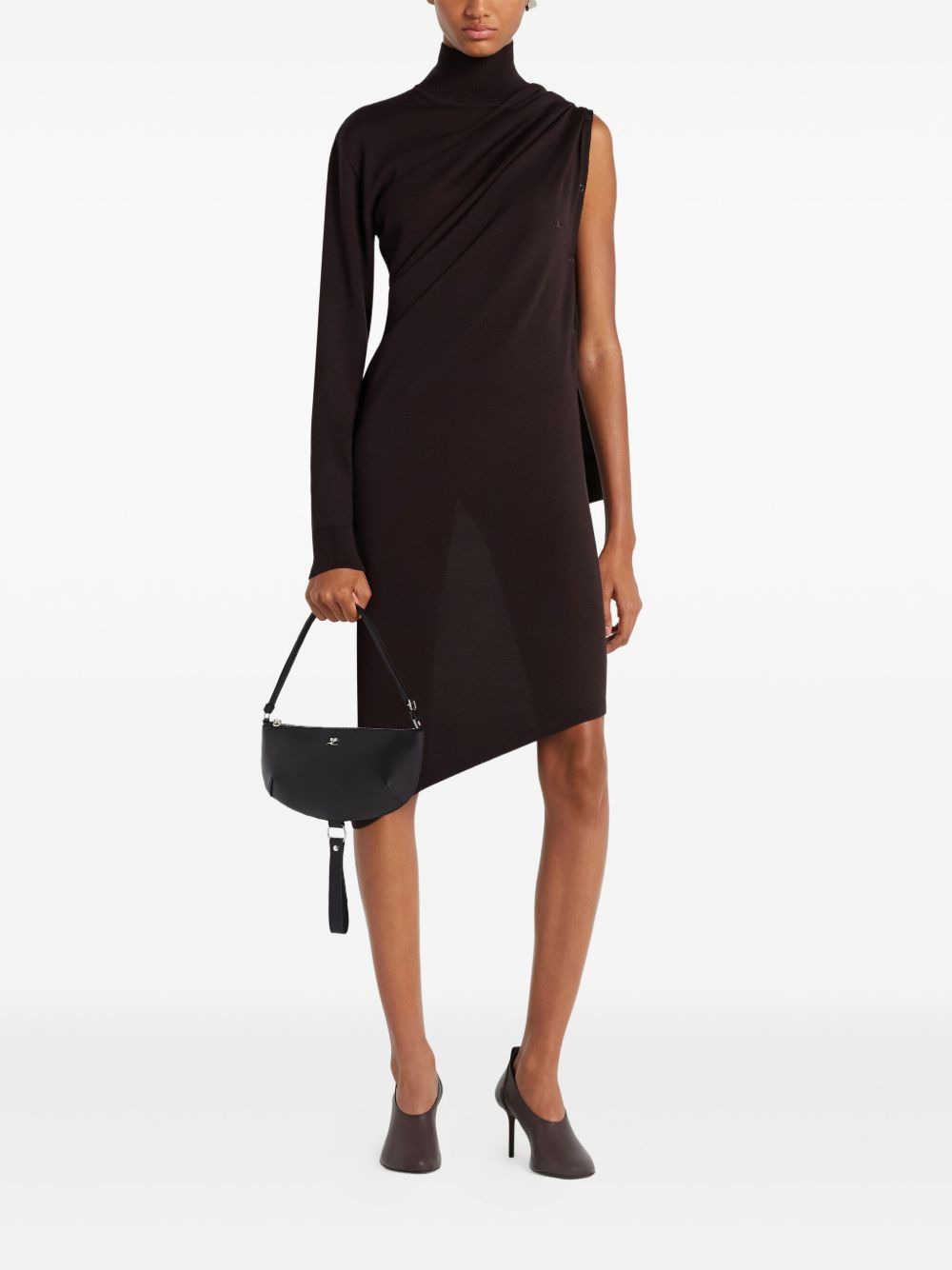 asymmetrical turtleneck dress - 2