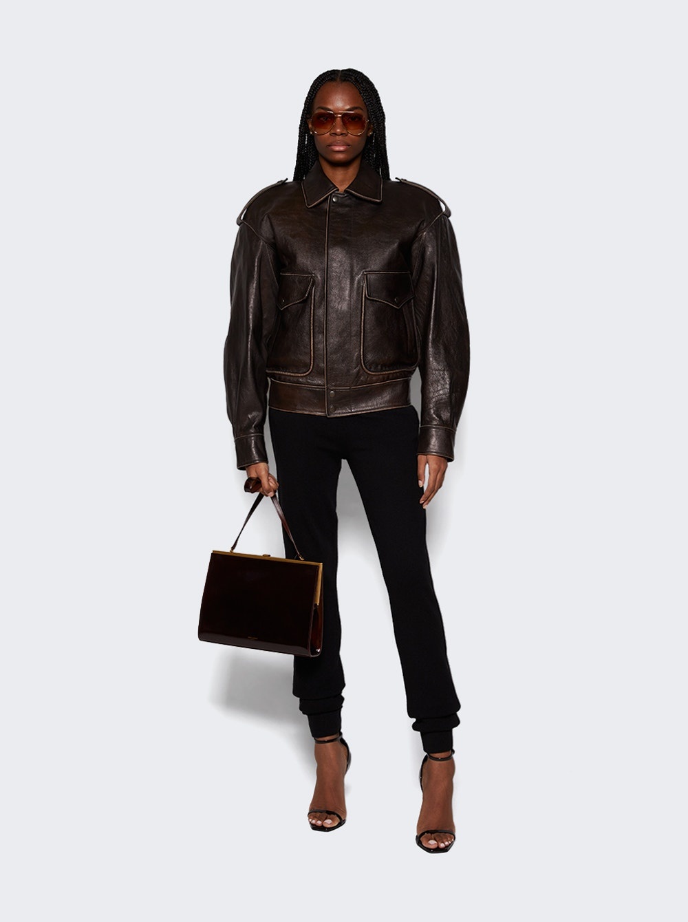 Blouson Oversized Flight Jacket Brun - 2