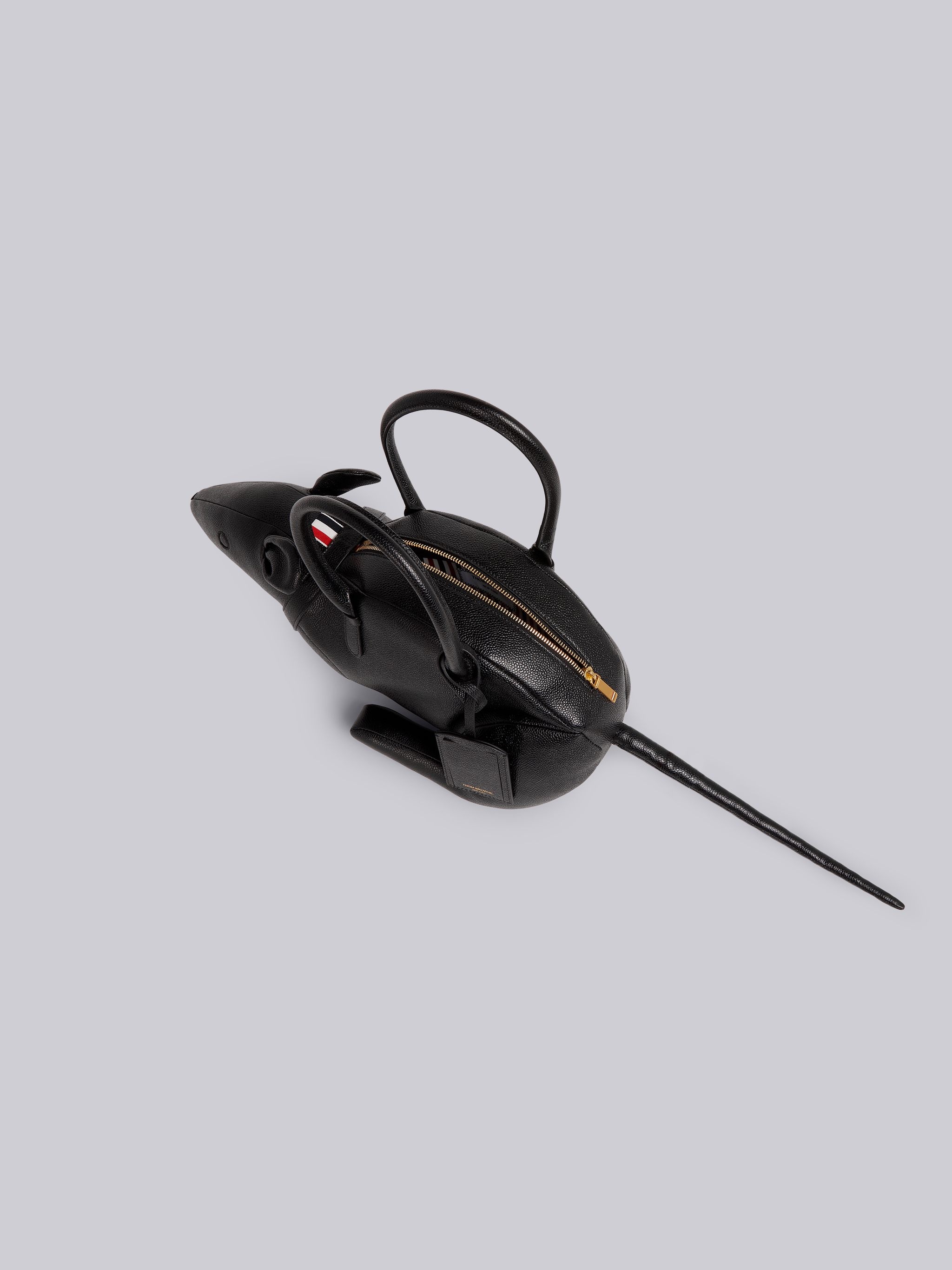 Black Pebbled Calfskin Rat Bag - 5