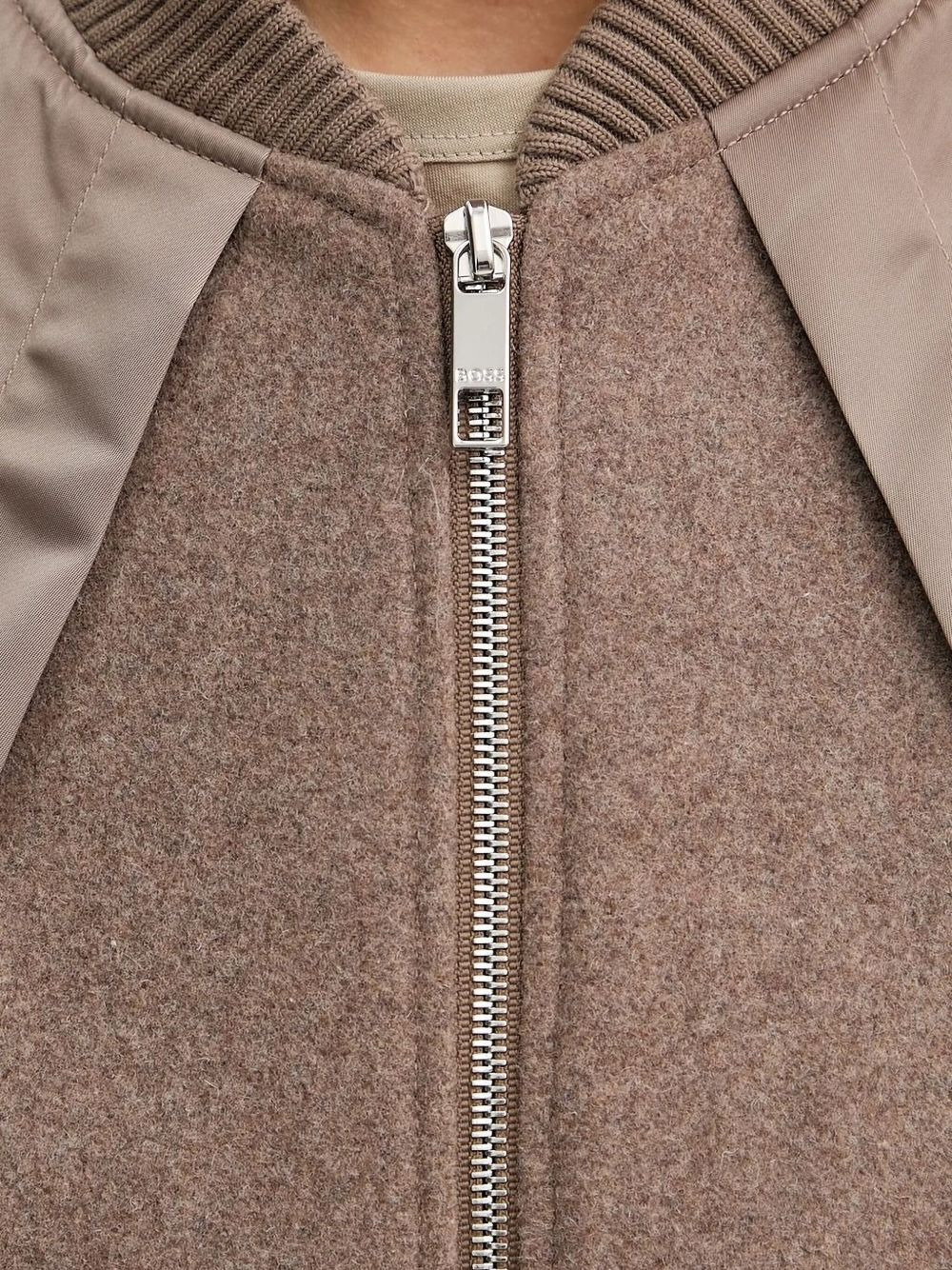 wool-paneled bomber jacket - 5