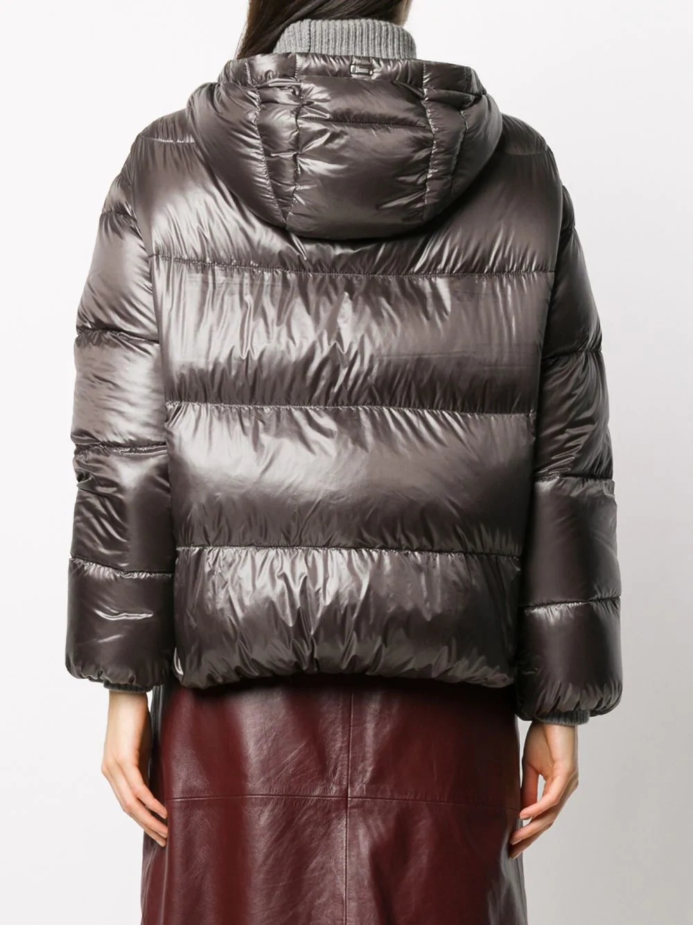 metallic quilted puffer jacket - 4