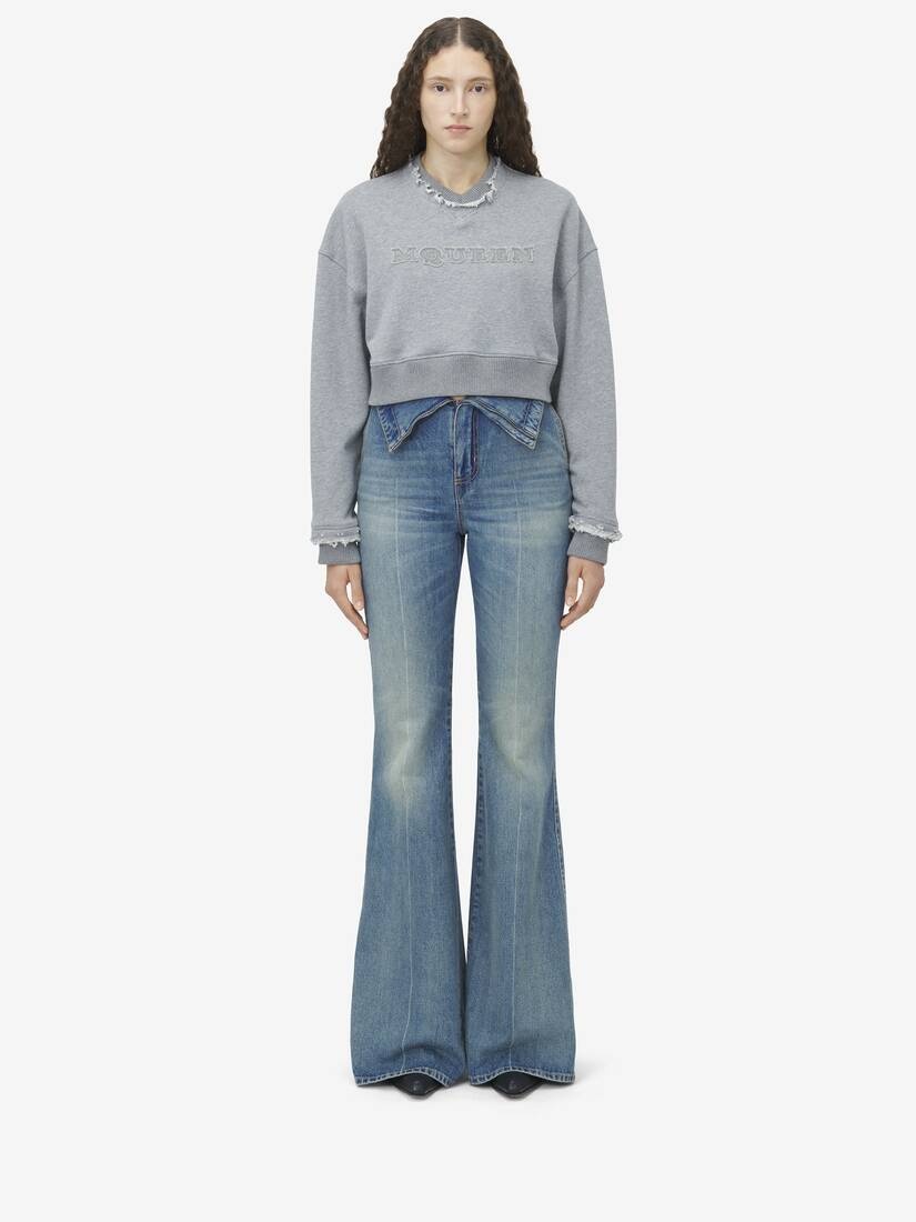 McQueen Logo Cropped Sweatshirt - 3