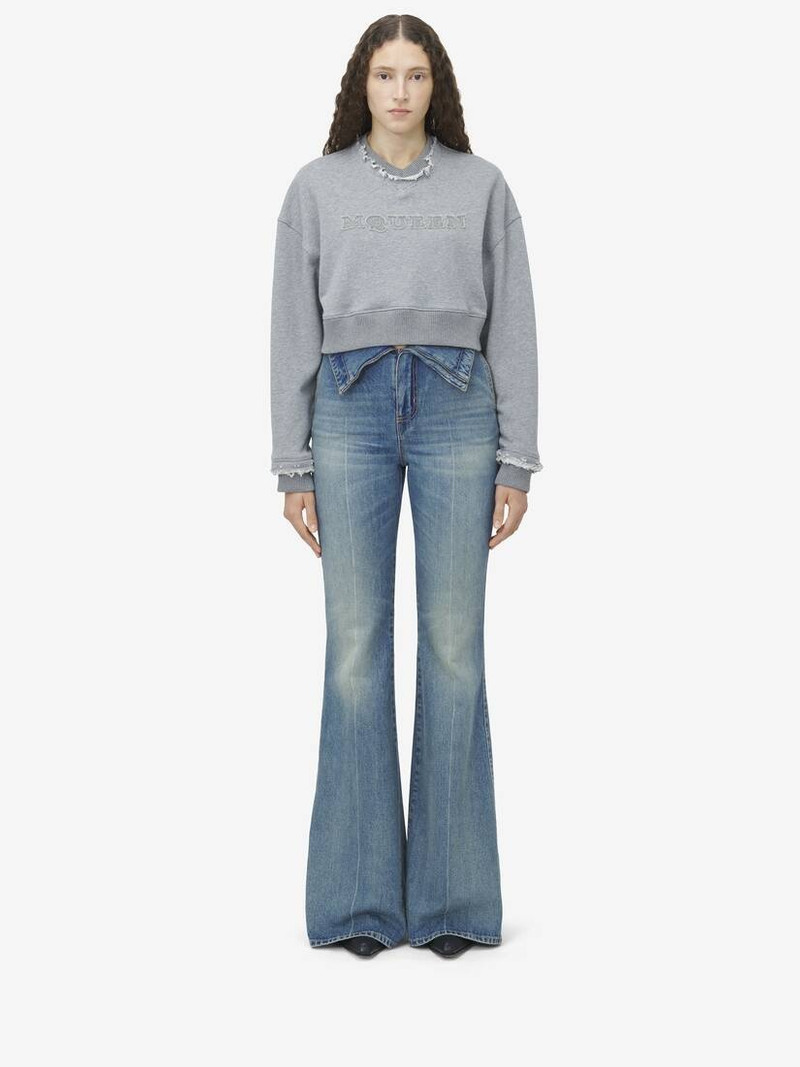 McQueen Logo Cropped Sweatshirt 3