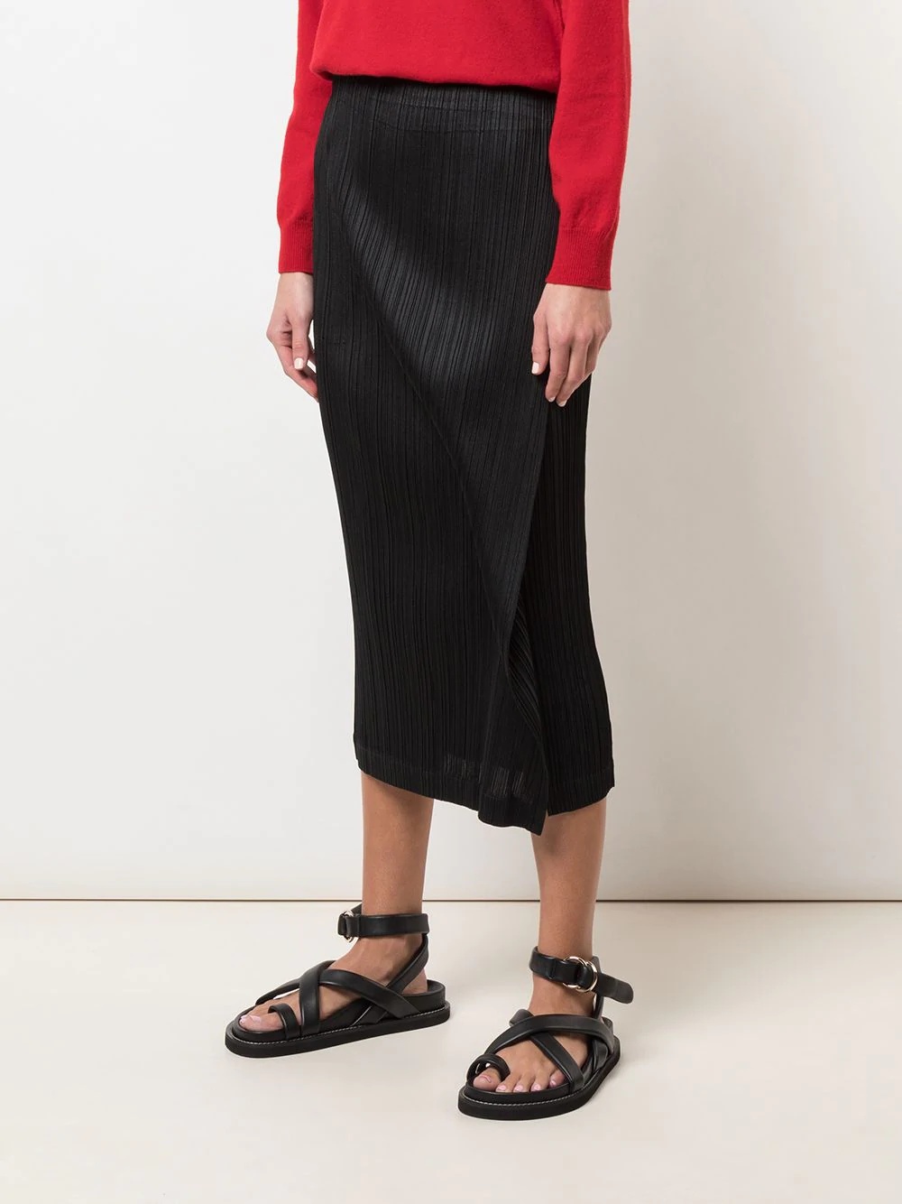 pleated midi wrap skirt - 3