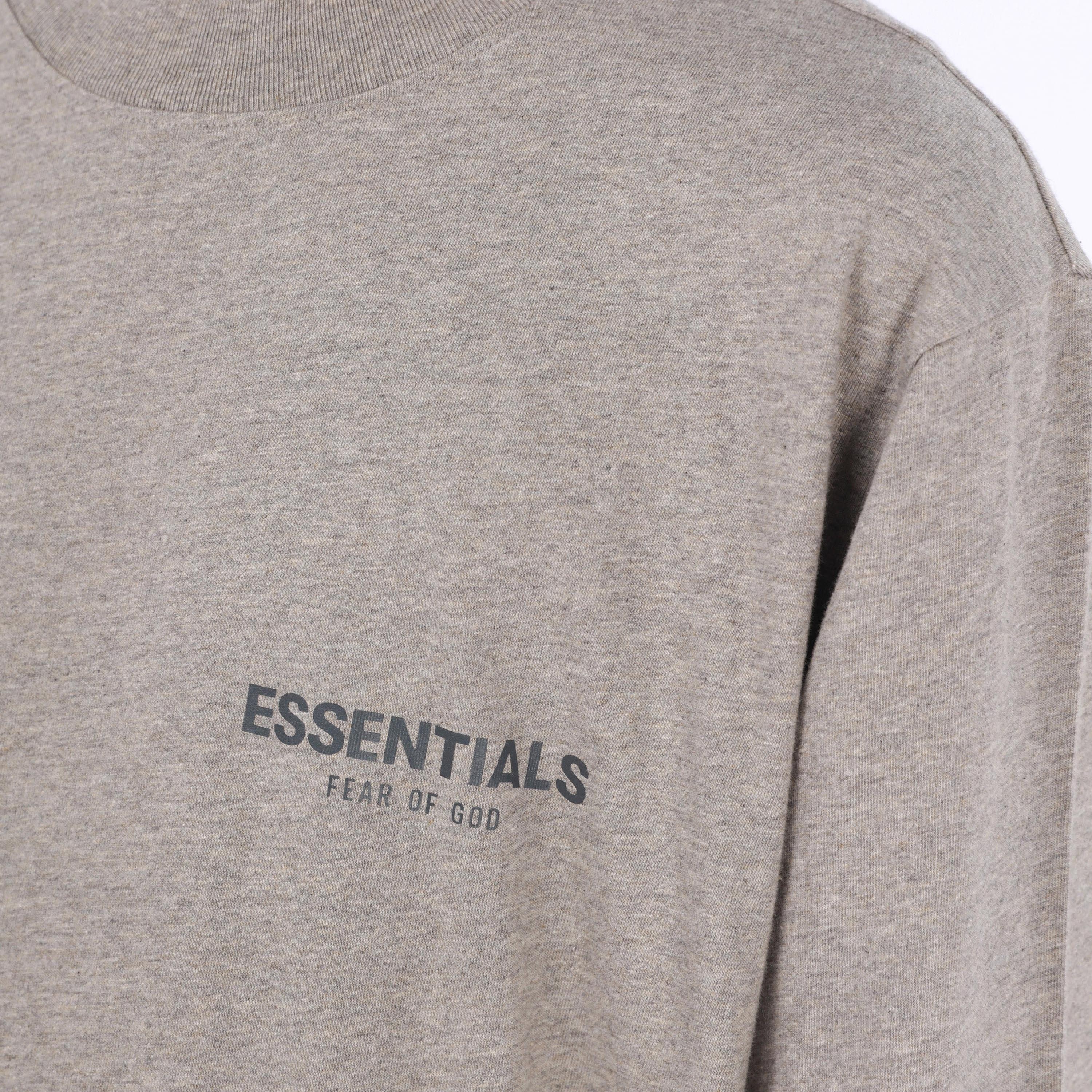 Fear of God Essentials FW21 Long Sleeve Tee Dark Heather Oatmeal FOG-FW21-190 - 5