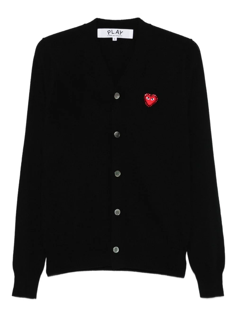 heart-emblem rhinestone-embellishment cardigan - 1