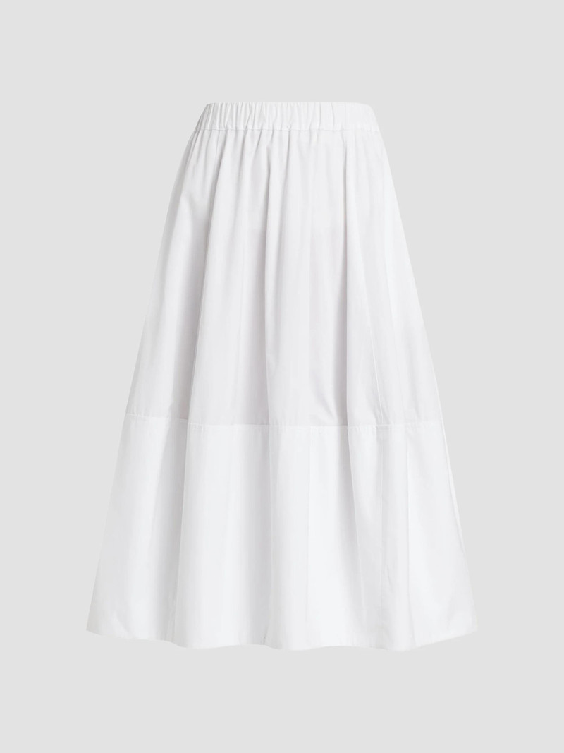 Women's Bubble tton Poplin Skirt - White 1