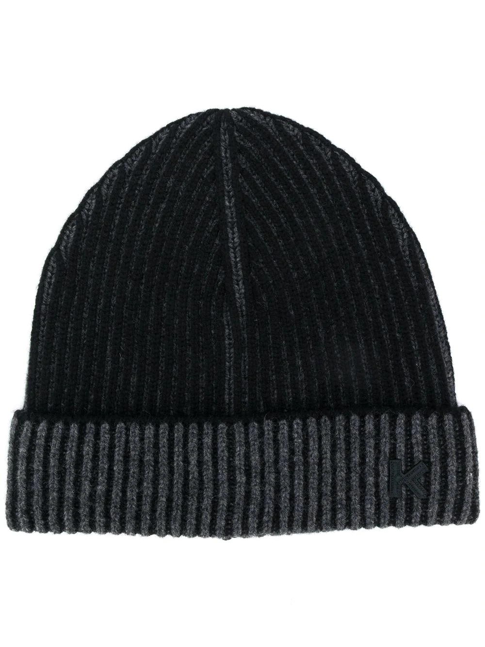 logo ribbed beanie - 1