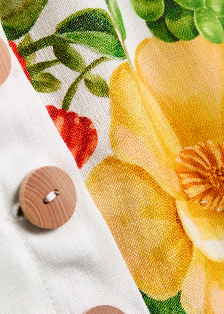 Farm Rio Picnic Flowers Printed Linen Midi Skirt - 5