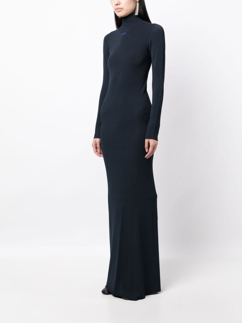 long-sleeve funnel-neck dress 3