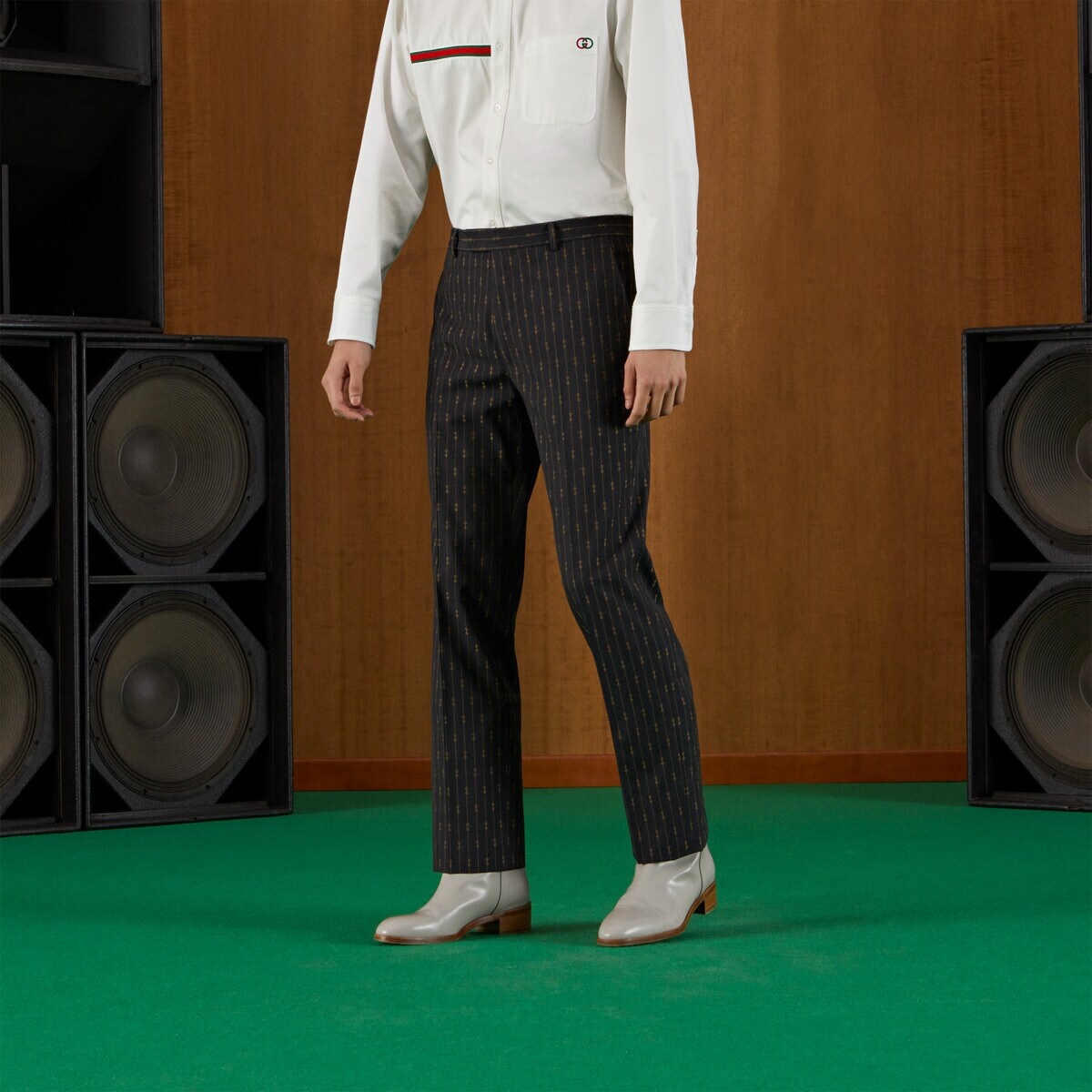 Horsebit striped wool formal suit - 8